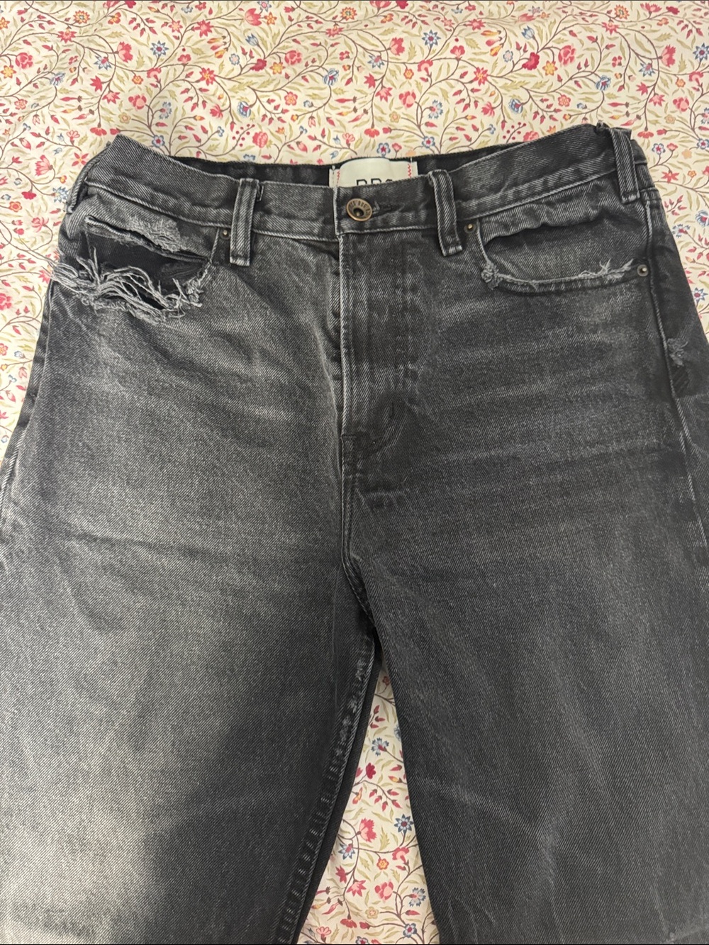 BDG Men's Black Straight Jeans with Distressed Detail